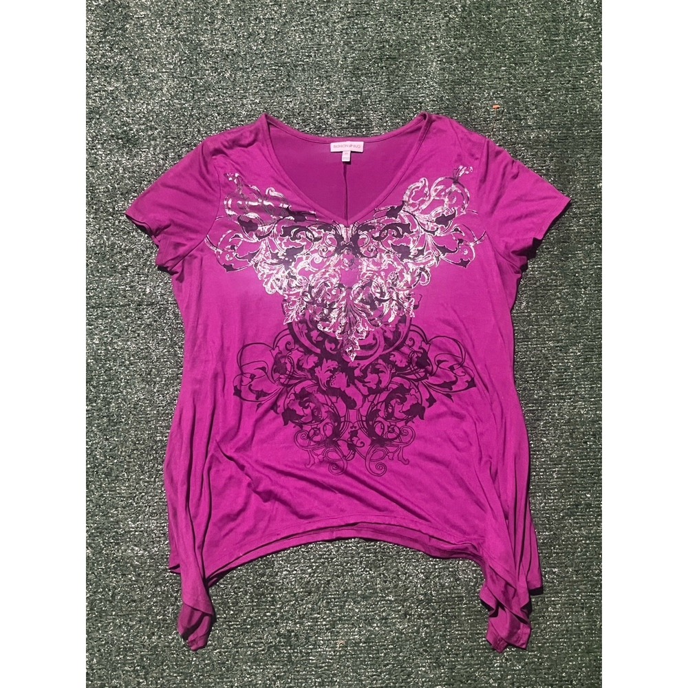 Fashion Bug Purple Graphic Top – Women's